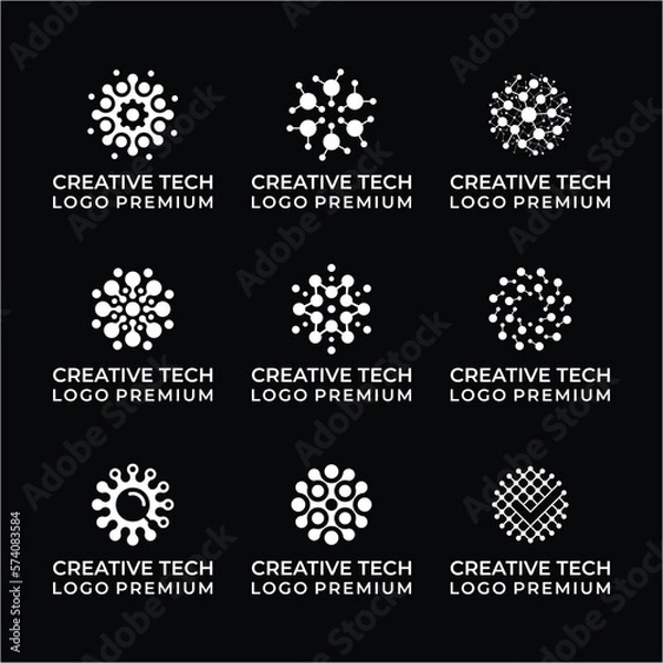 Obraz Set logo abstract technology modern.