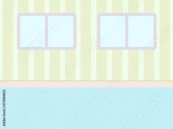 Fototapeta 室内の壁と床（水色）