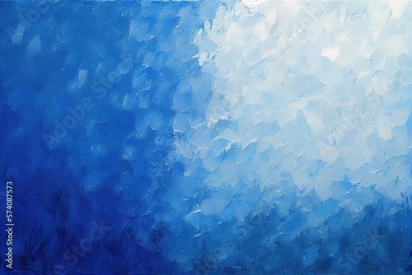 Obraz Abstract watercolor oil painting texture colored blue and white, banner by generative AI