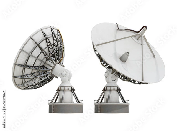 Obraz 3d rendering ground satellite rotating perspective view