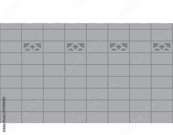 Fototapeta 日本のブロック塀　イラスト素材