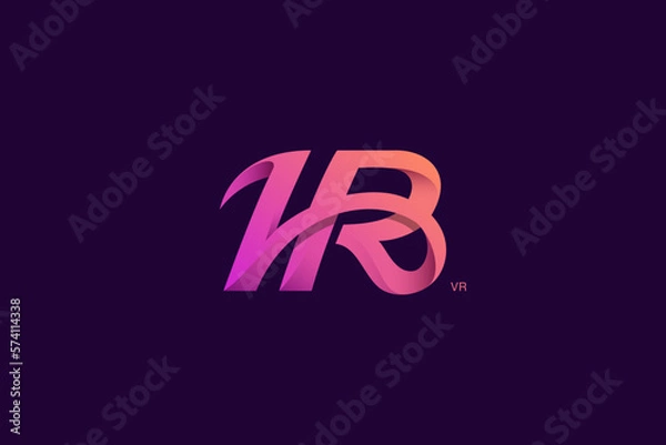 Obraz Letter V and R Monogram Logo Design Vector