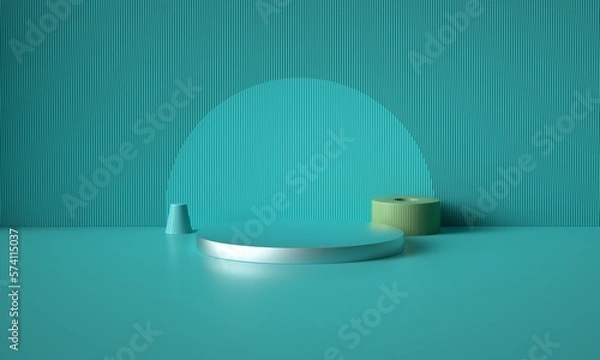 Fototapeta 3D rendered geometric booth background
