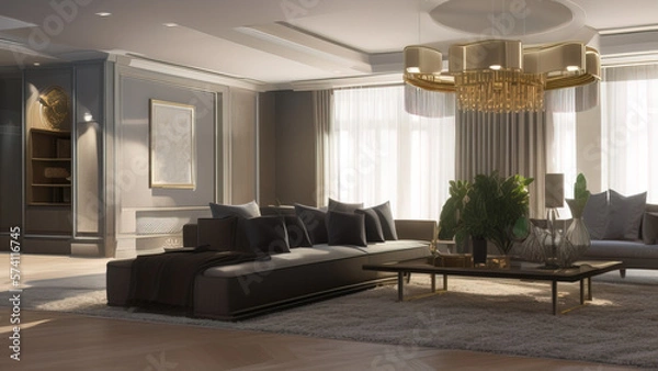 Fototapeta Aristocratic Mansion Living Room, Generative AI