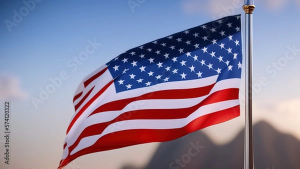 Fototapeta United States Flag, Sleek and Modern Design of Innovation, Generative AI