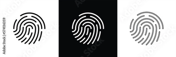 Fototapeta Fingerprint icon set. Fingerprint identification icon for apps and websites. Vector illustration.
