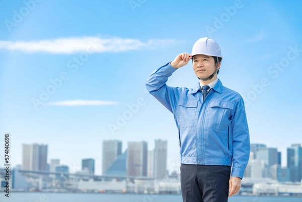 Fototapeta 建築・男性・青空