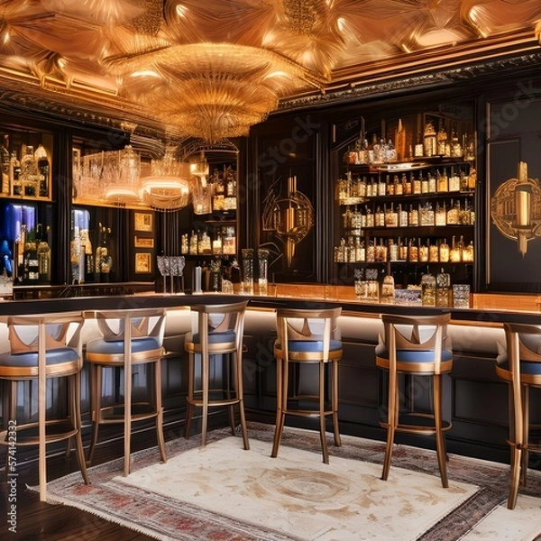 Fototapeta A home bar that is both chic and inviting 2_SwinIRGenerative AI