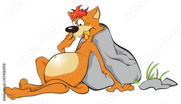 Obraz The lazy thick red cat
