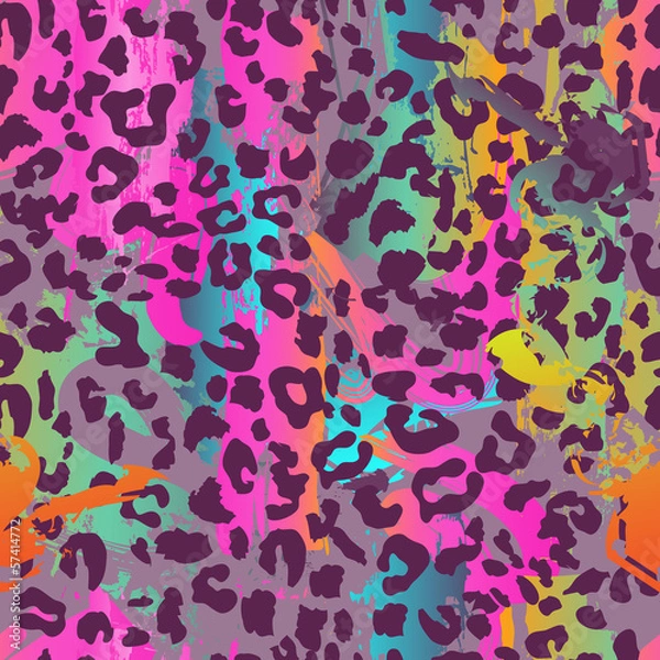 Fototapeta colorful animal seamless background