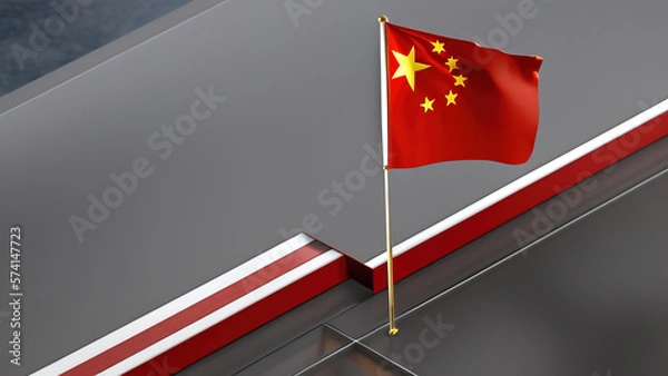 Fototapeta China Flag, Youthful and Fresh Design of Chinese Style, Generative AI