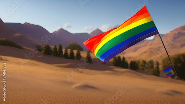 Fototapeta Pride Flag, Dynamic and Modern Design of LGBTQ+ Movement, Generative AI
