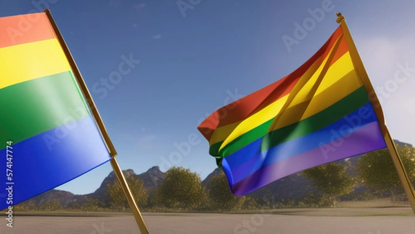 Fototapeta Pride Flag, Minimalist and Clean Design of LGBTQ+ Activism, Generative AI