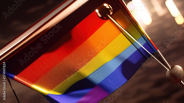 Fototapeta Pride Flag, Bright and Eye-catching Emblem of LGBTQ+ Diversity, Generative AI