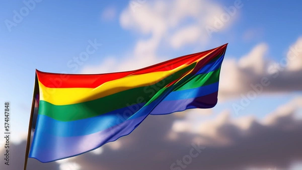 Fototapeta Pride Flag, Contemporary and Futuristic Design of LGBTQ+ Equality, Generative AI