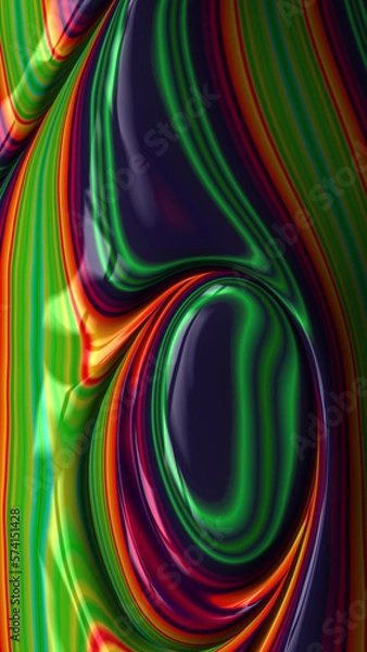 Fototapeta Artistic and imaginative digitally designed abstract 3D fractal background