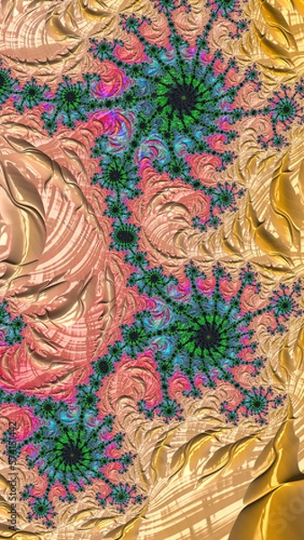 Fototapeta Artistic and imaginative digitally designed abstract 3D fractal background