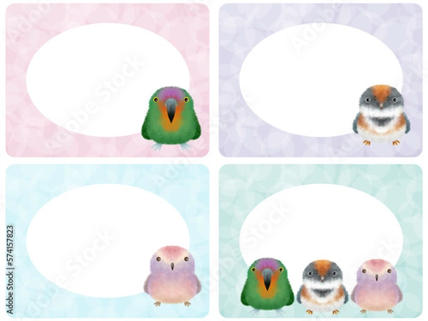 Fototapeta フワフワ鳥B-4 フレーム