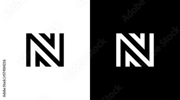 Fototapeta Letter n logo design initial vector monogram icon style template