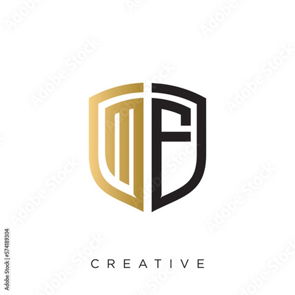 Obraz mf shield logo design vector icon