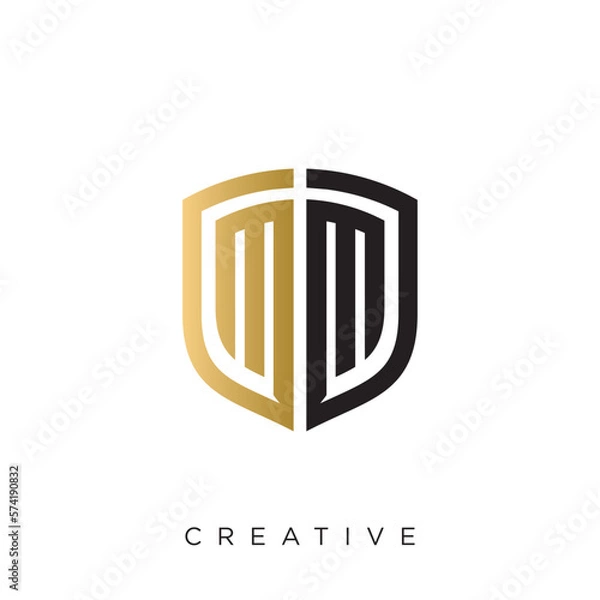 Obraz mm shield logo design vector icon