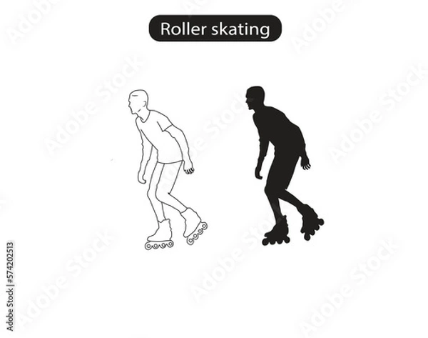 Obraz Skating Icons Vector Illustration 