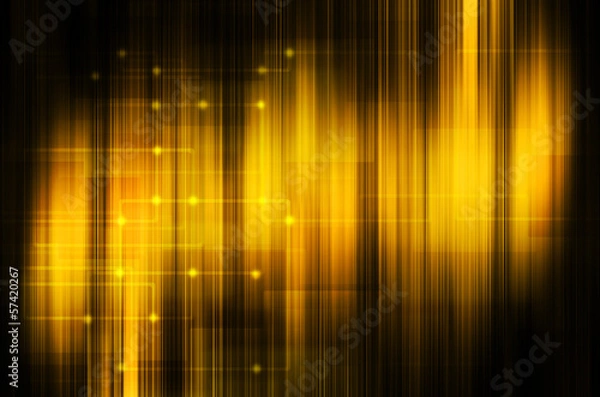 Fototapeta yellow technology in dark background