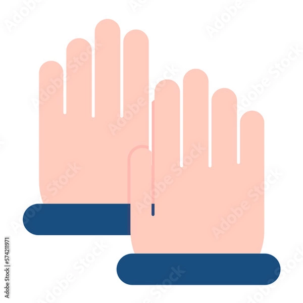 Fototapeta Cleaning Gloves Flat Multicolor Icon
