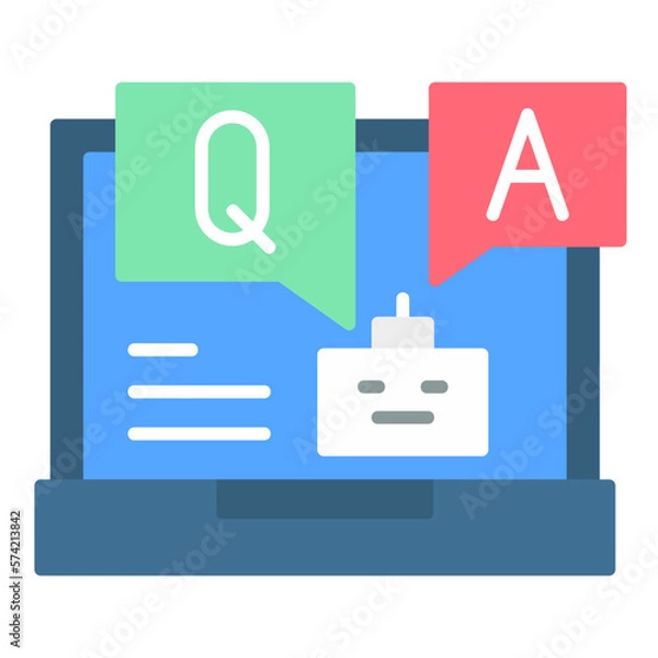 Fototapeta Question and Answer Flat Multicolor Icon