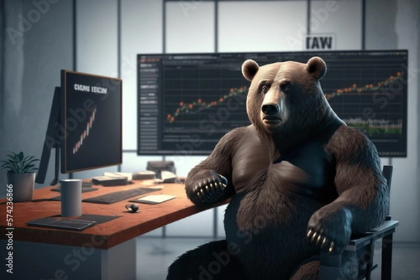 Obraz Bear market trading concept. Generative AI