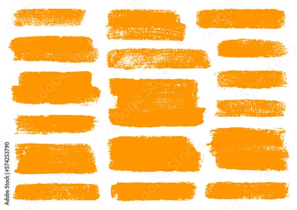 Fototapeta Set Siebzehn Orange Pinselstriche