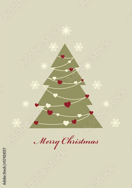 Obraz Christmas tree with hearts