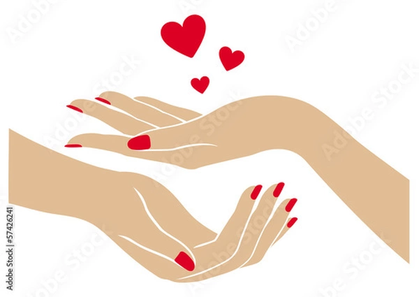 Obraz Women's hands with hearts