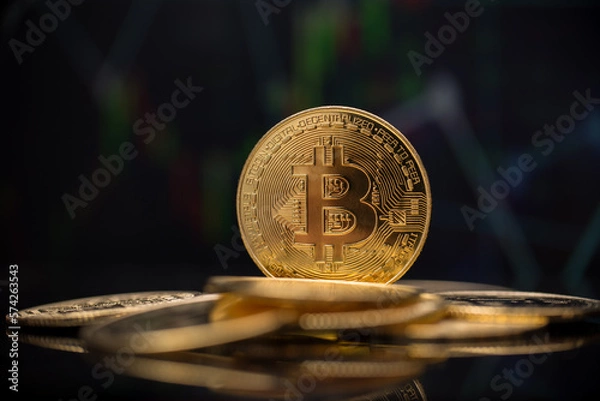 Obraz Bitcoin is a cryptocurrency and worldwide payment