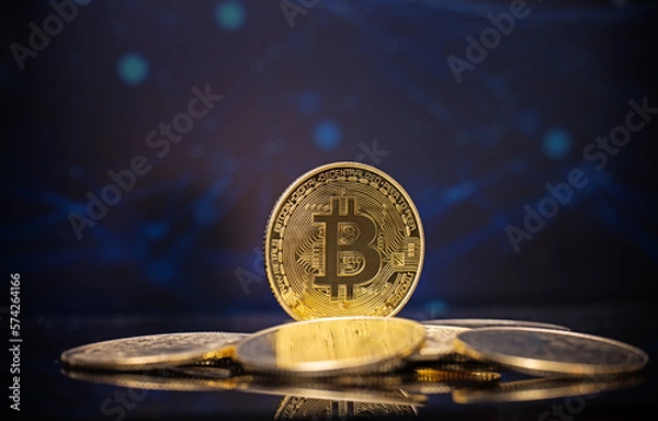 Obraz Bitcoin is a cryptocurrency and worldwide payment