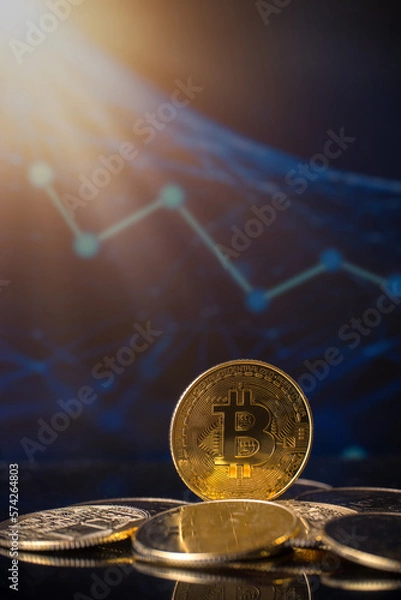 Obraz Bitcoin is a cryptocurrency and worldwide payment