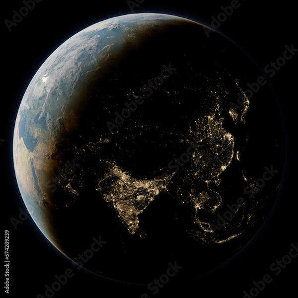 Obraz Planet Earth | Asia (render)