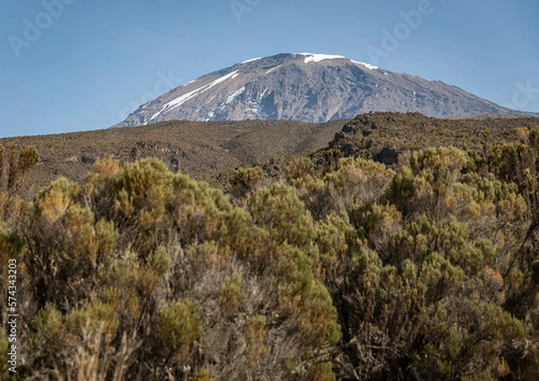 Fototapeta The Awe-Inspiring Mountain Peak with Snow in the Summer