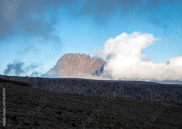 Fototapeta The Sublime and Surreal View of the Mawenzi Mountain Peak