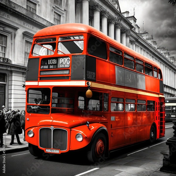 Obraz red double decker bus