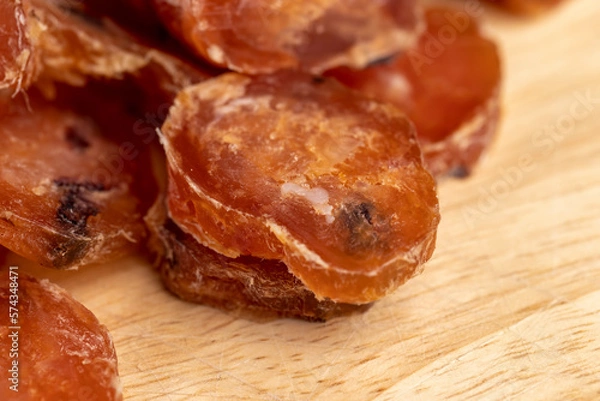 Fototapeta Dried chicken sausage with dried tomatoes