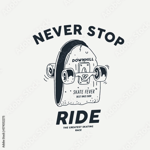 Obraz skateboard illustration and type for print