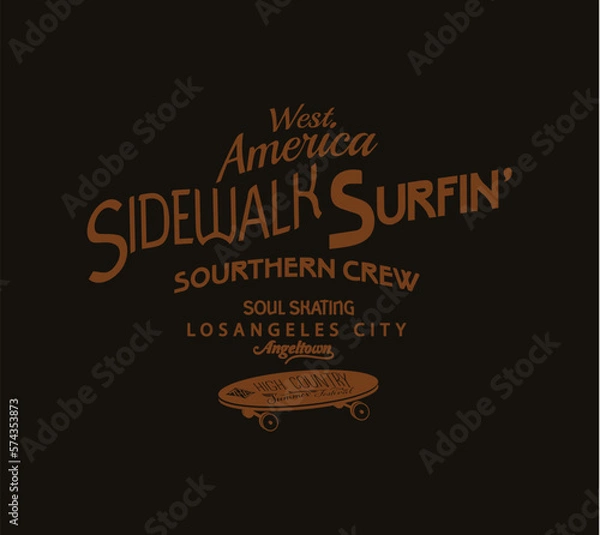 Obraz skateboard illustration and type for print