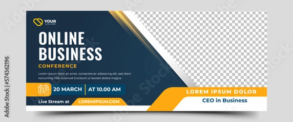Obraz Webinar invitation horizontal banner template design