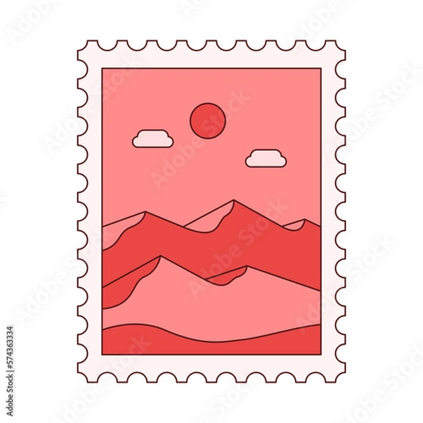 Obraz Desert Postage Stamp Illustration