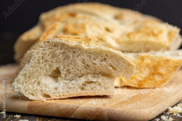 Obraz Sliced at home soft and fresh loaf of bread