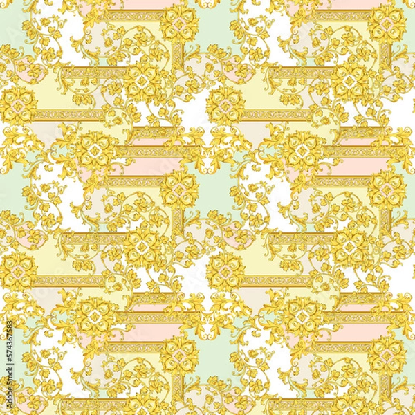 Obraz Textile and digital seamless pattern design 