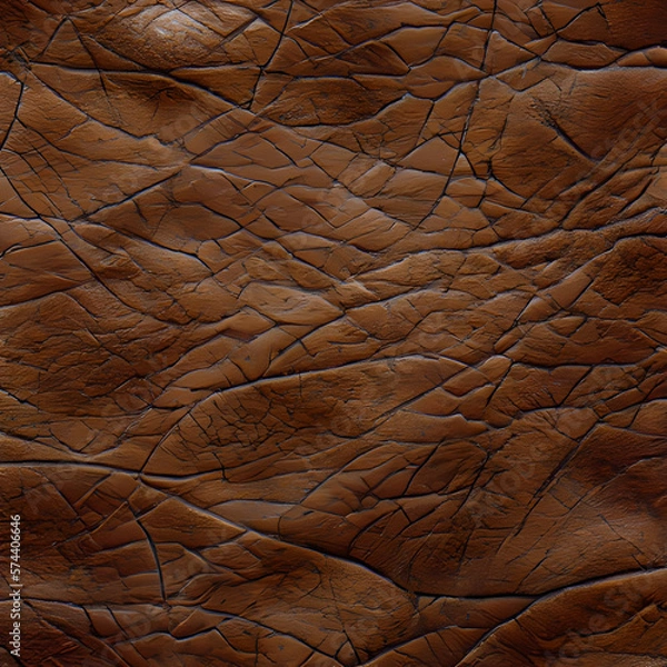 Obraz Brown Leather Texture Background created with Generative AI technology