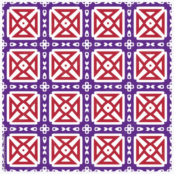 Fototapeta Seamless vector background with repeat pattern.Abstract ethnic rug ornamental seamless pattern.Perfect for fashion, textile design, cute themed fabric, on wall paper, wrapping paper and home decor.