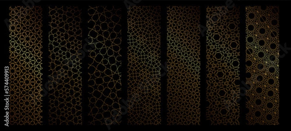 Fototapeta Set of Islamic Geometric Patterns - Vector Abstract Girih Tiles Mosaic Backgrounds